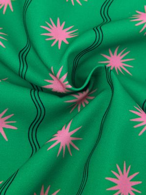 Wijde jurk - NORA - groen/roze