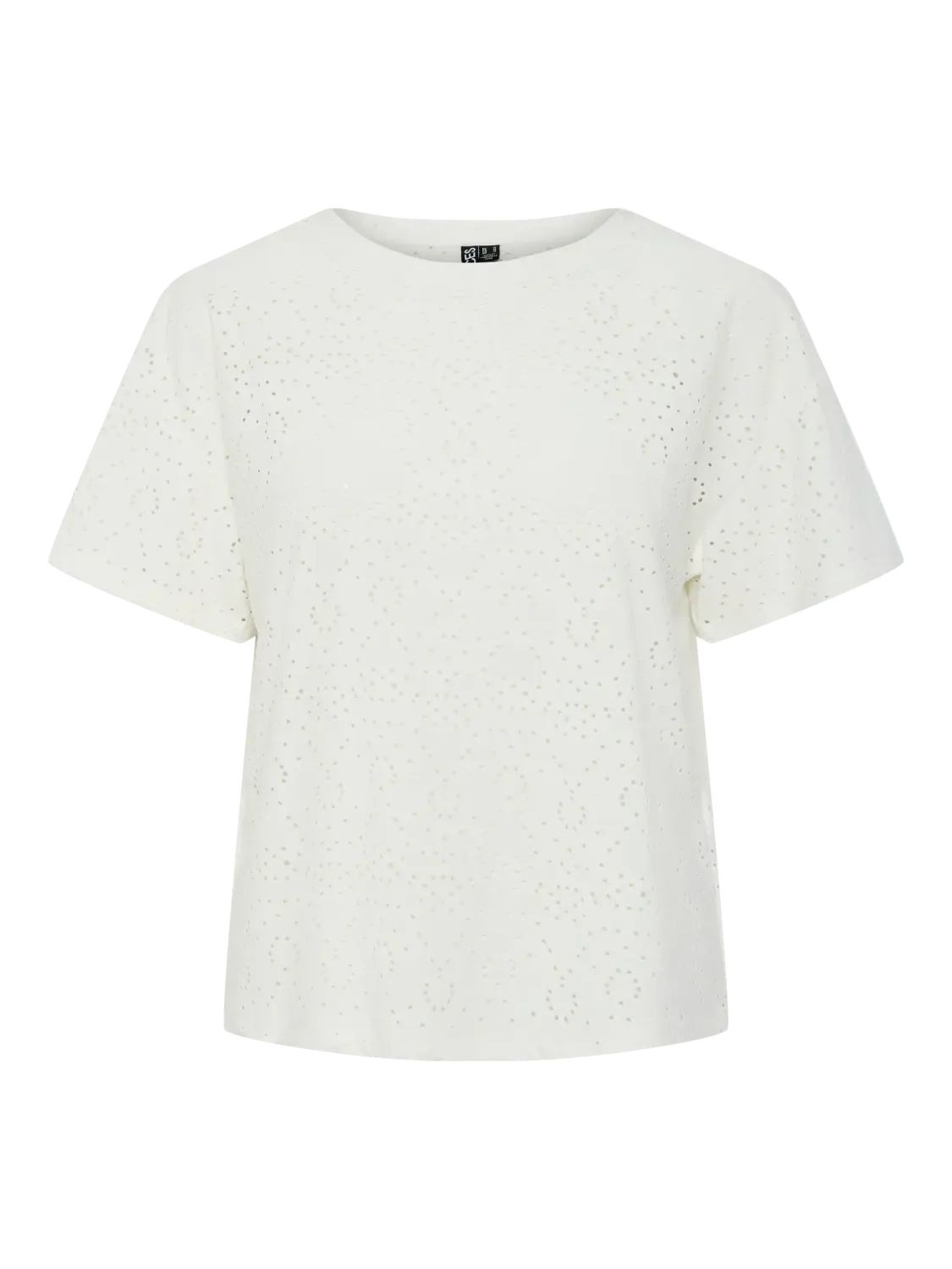 T-shirt - ABBY - wit met gaatjes
