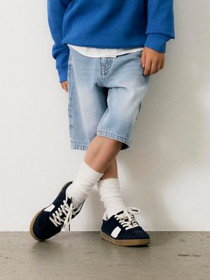 KIDS jeansshort / bermuda met zakken - RYAN - light blue denim