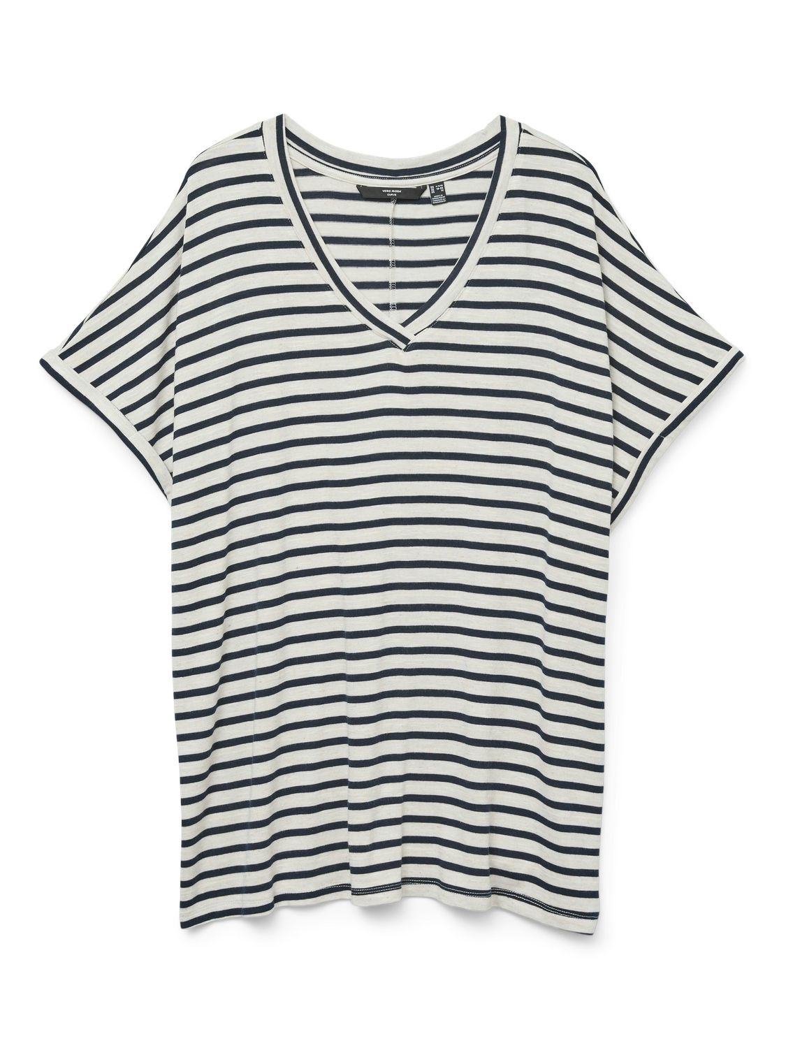 + t-shirt - HOLLY - ecru/blauw