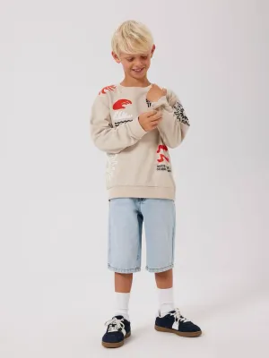 KIDS jeansshort / bermuda zonder zakken - RYAN - light blue denim