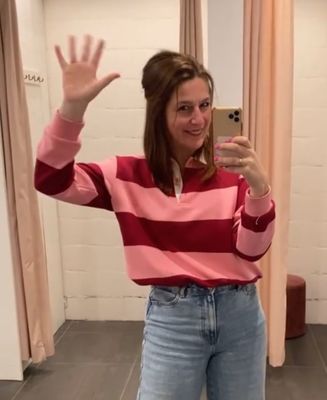 Sweater polo - ARA - roze/bordeaux