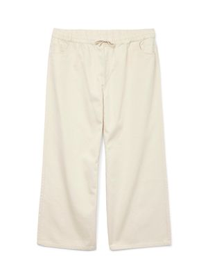 + Wijde denim broek - VALERIA - ecru