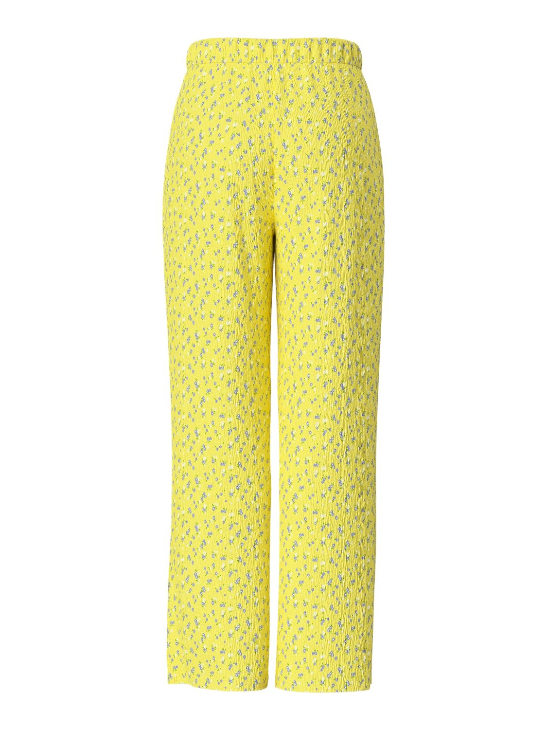 Wijde plissé broek - FLORA - geel