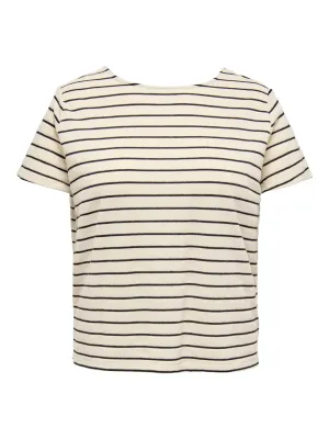 + top in zachte badstof - JANA - wit/zwart