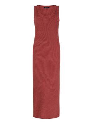 Aansluitende knitted jurk - ARIEL - brick red