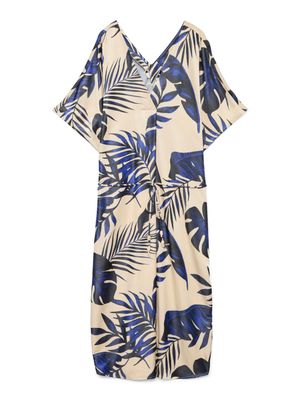 + Kaftan jurk - VINA - bladerenprint