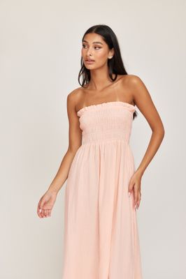 Strapless jurk - REBECKA - apricot