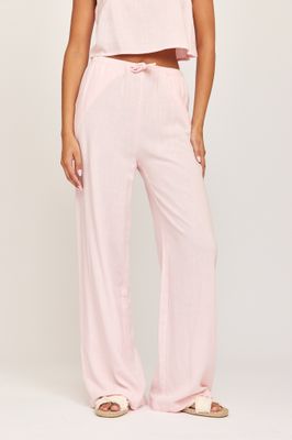 Linnen broek - AMINA - roze
