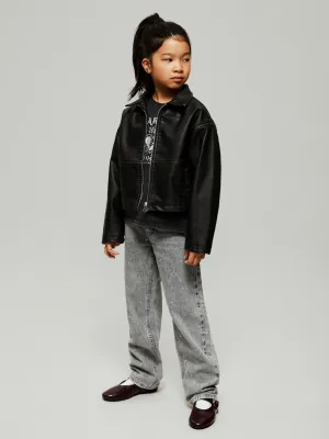 KIDS jeans straight - ROSE - light grey denim