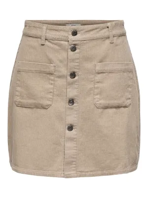 Korte rok corduroy - SHIRAZ - ecru