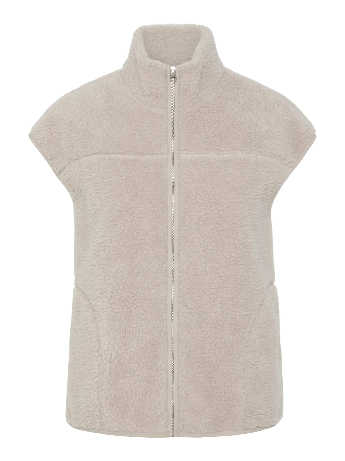 Mouwloze teddy vest - SADIA - ecru