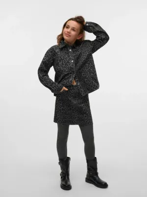 KIDS Rok leopard - LENORA - grijs