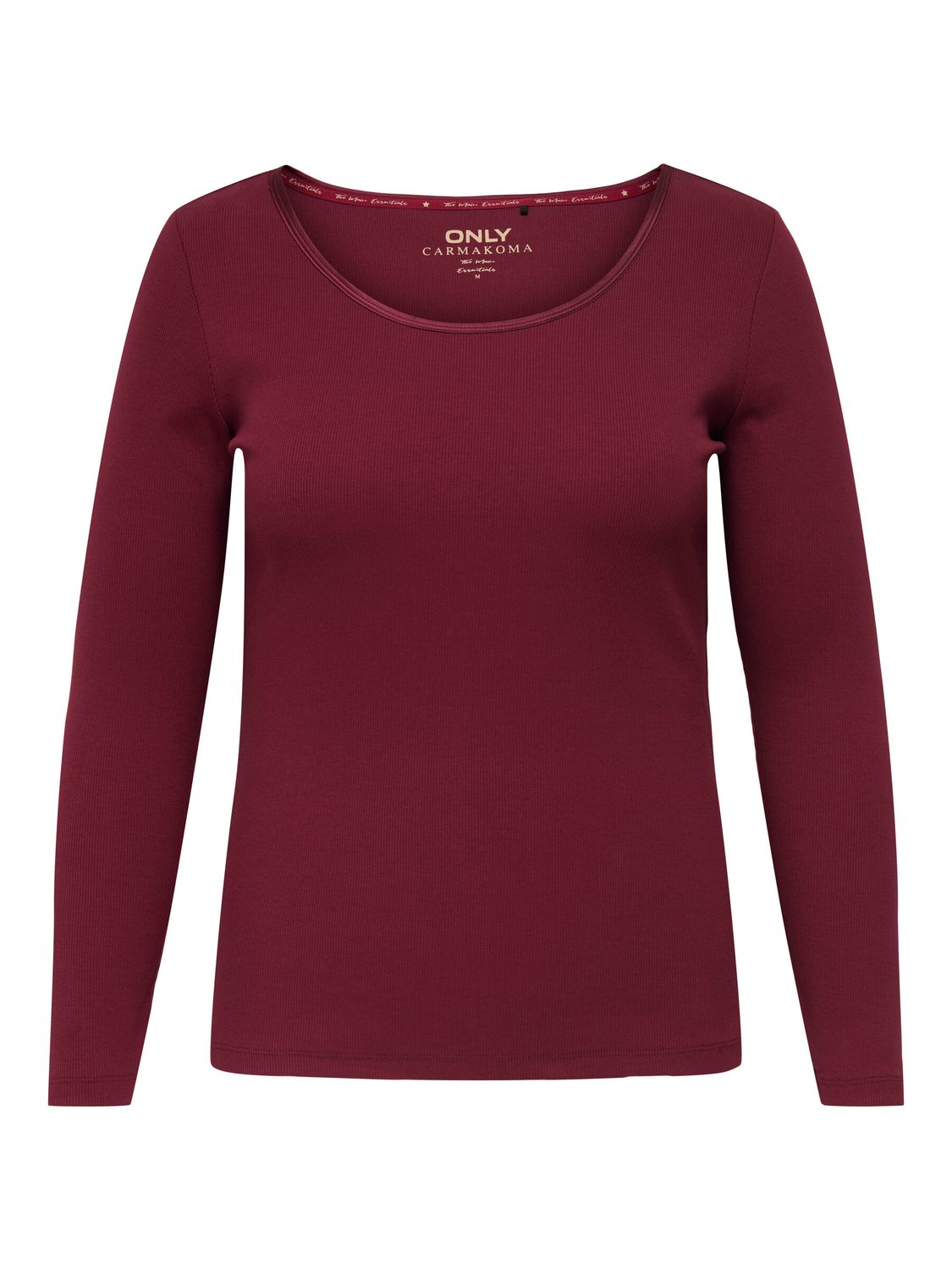 + Basic top lange mouw - RIBBI - bordeaux