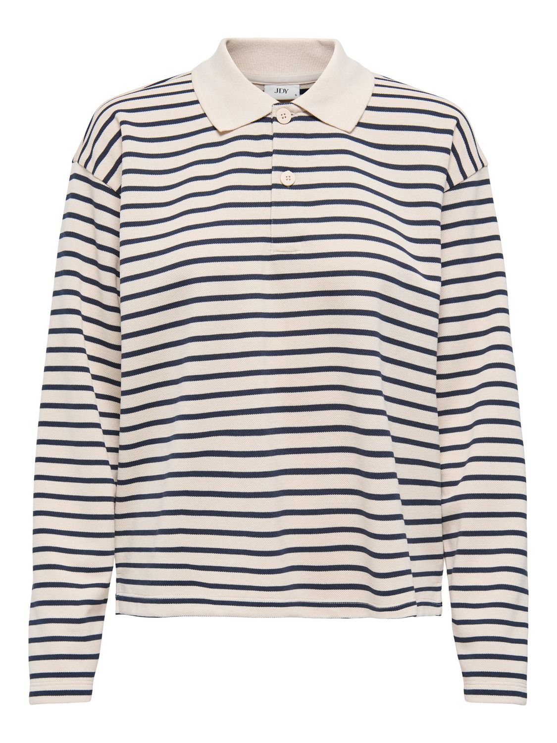 Knitted polo - VILLA - beige/blauw