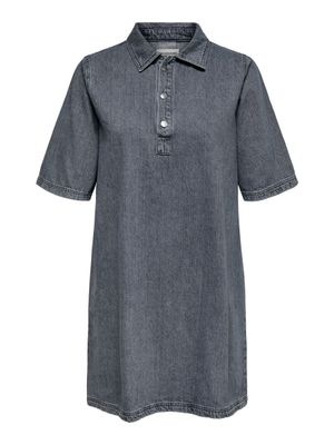 + Knie jurk - GRY - medium grey denim