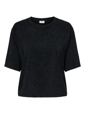 T-shirt - KALLAS - zwart/zilver
