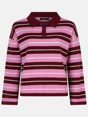Polo trui - BALOU - bordeaux/roze