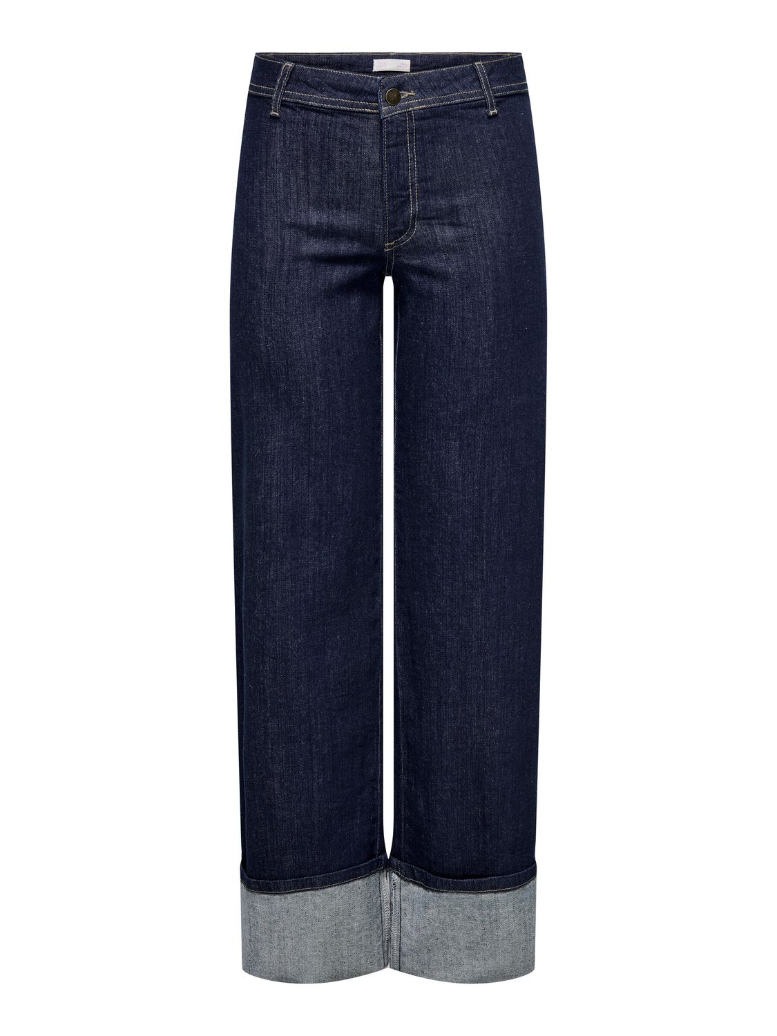 Wijde jeans met oprol-effect - VANESSA - dark blue denim