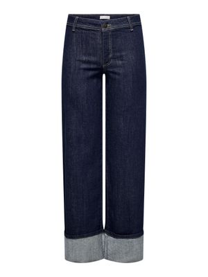 Wijde jeans met oprol-effect - VANESSA - dark blue denim