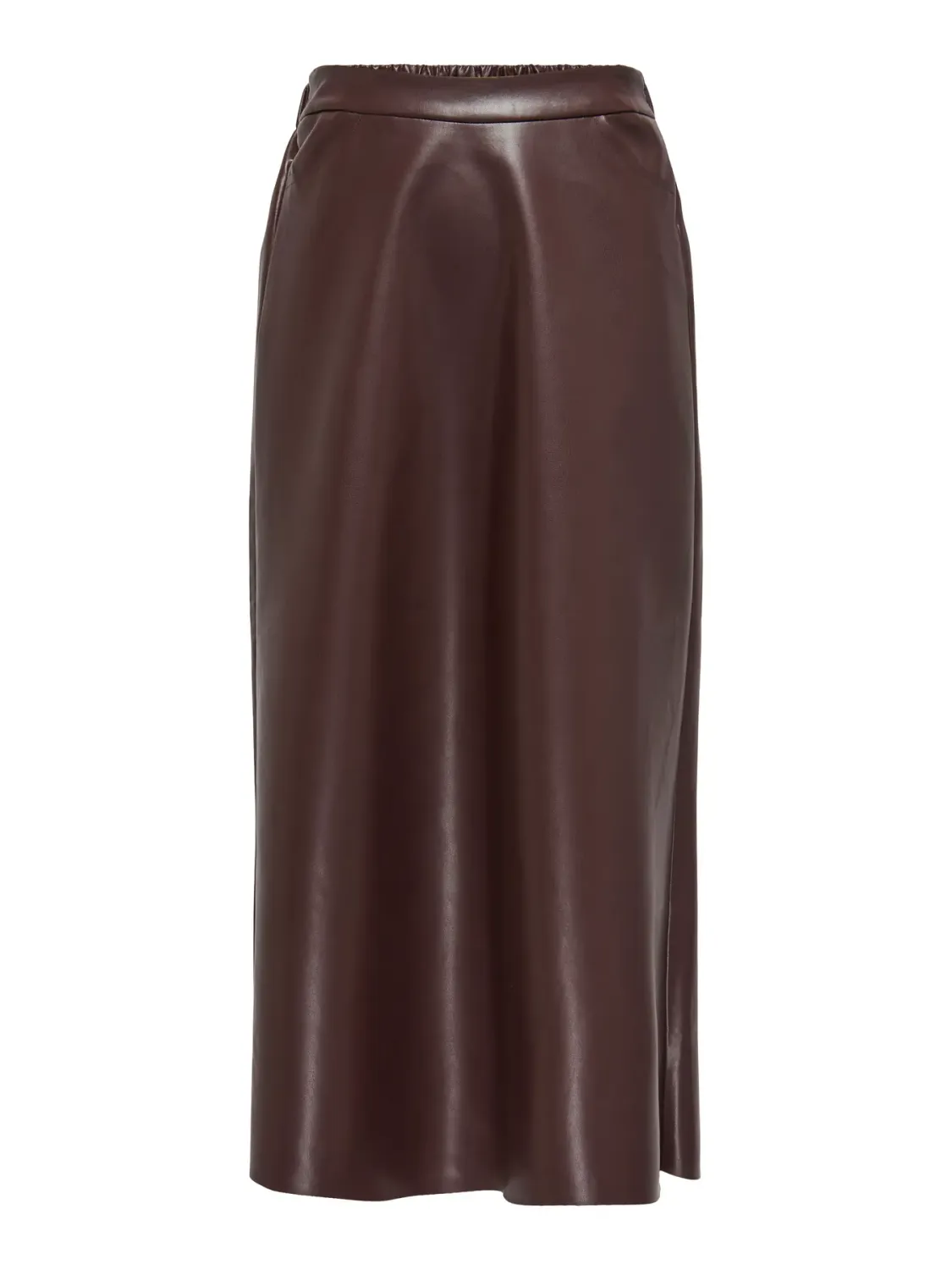 Faux leather rok - SALUD - donkerbruin