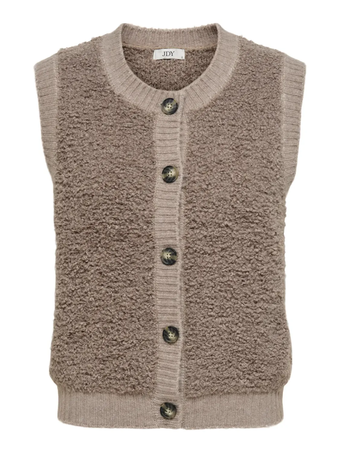 Cardigan / vest mouwloos - EIRA - lichtbruin