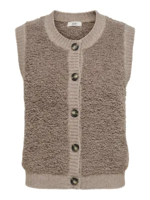 Cardigan / vest mouwloos - EIRA - lichtbruin Cardigan / vest mouwloos - EIRA - lichtbruin
