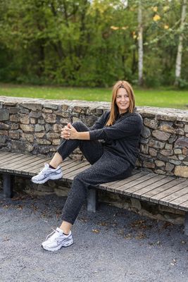Lange sweat broek - JACKIE - zwart leopard