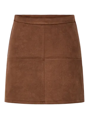 Korte brushed rok - RAKEL - bruin Korte brushed rok - RAKEL - bruin