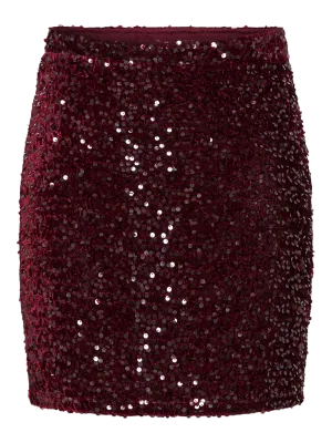 Glitterrok - KAM - pailletten bordeaux