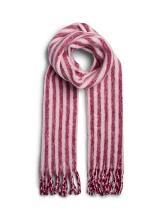 Sjaal - MADICKEN - beetred pink a boo streepjes