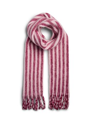 Sjaal - MADICKEN - beetred pink a boo streepjes