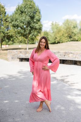 Lange jurk - GABRIELLE - koraal