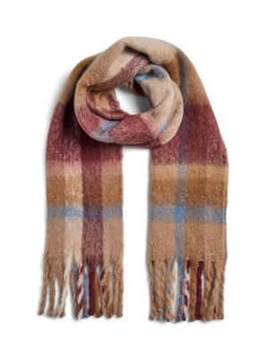 Sjaal - MIDA - bordeaux ruitjes