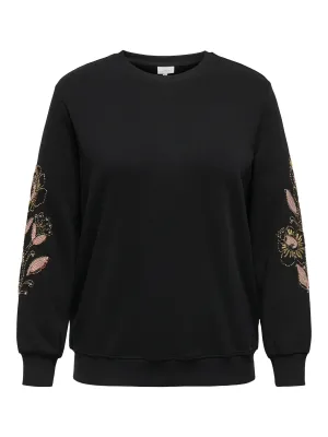 + Sweater met pareltjes - TERESA - zwart