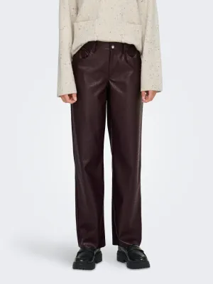 Croco broek straight - ALEXA - fudge