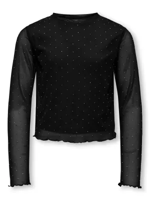 KIDS feest shirt met mesh - JADA - zwart