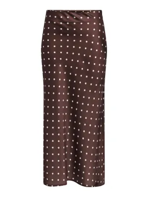 Rok satijn - HAILEY - polka dots bruin Rok satijn - HAILEY - polka dots bruin