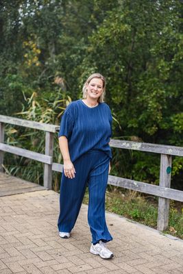 + Top - RAVENNA plissé - vintage indigo