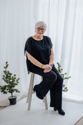 + Top met tule - COKO - zwart