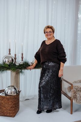 Glitter rok - CATHY - bruin