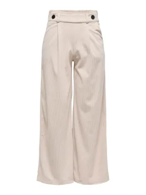 Wijde lange broek corduroy - GEGGO - ecru