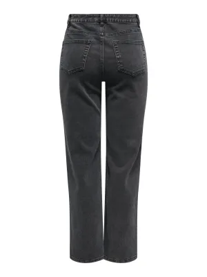Rechte jeans met studs - STINE - zwart