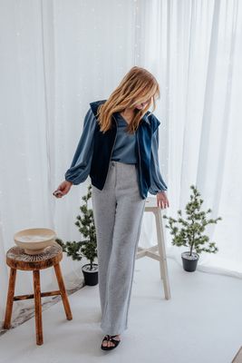 Blouse - NYMA - blauw grijs