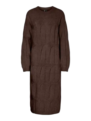 Midi knit jurk - JENNA - bruin