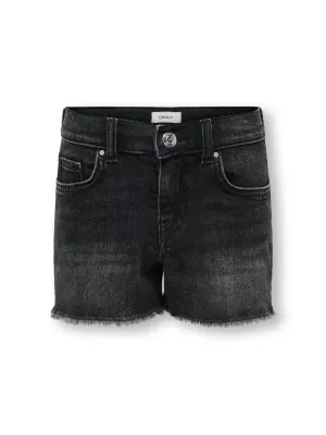 KIDS jeansshort - ROBYN - washed black denim