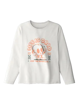 KIDS shirt - VAGNO - wit Life Is Good