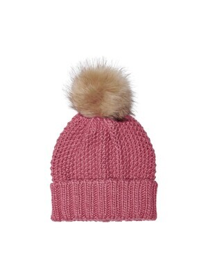 KIDS Muts met pompon - ISABELLA - rozemauve