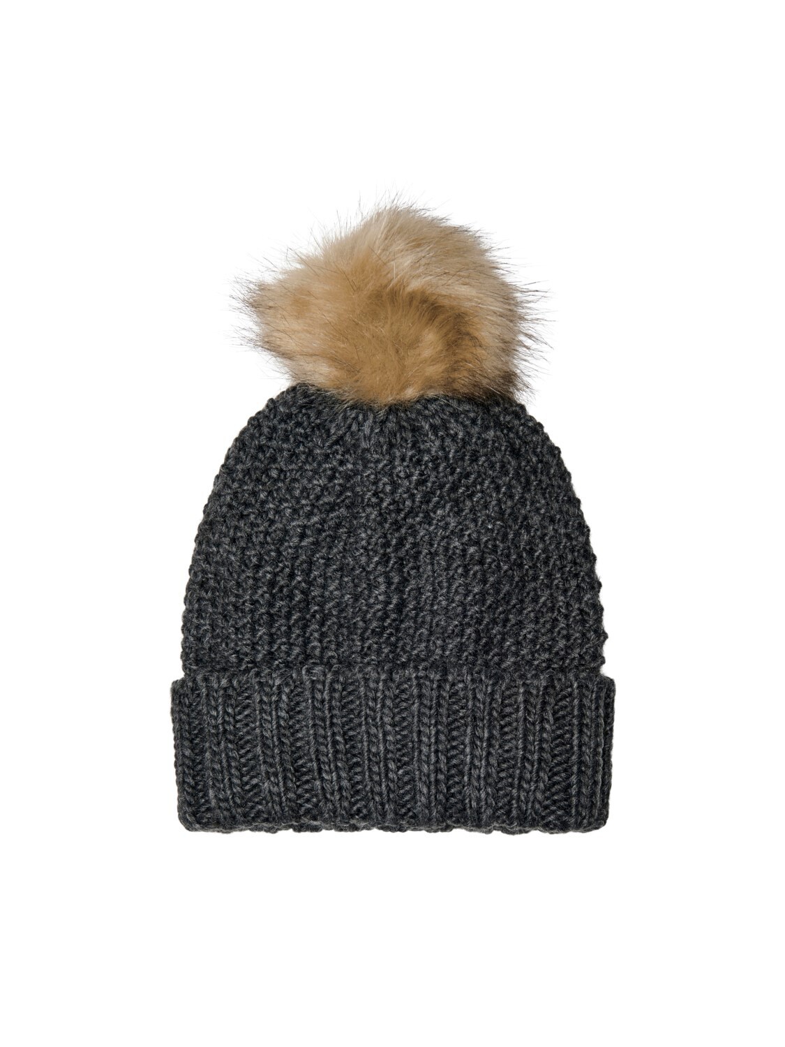KIDS Muts met pompon - ISABELLA - donkergrijs