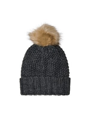 KIDS Muts met pompon - ISABELLA - donkergrijs
